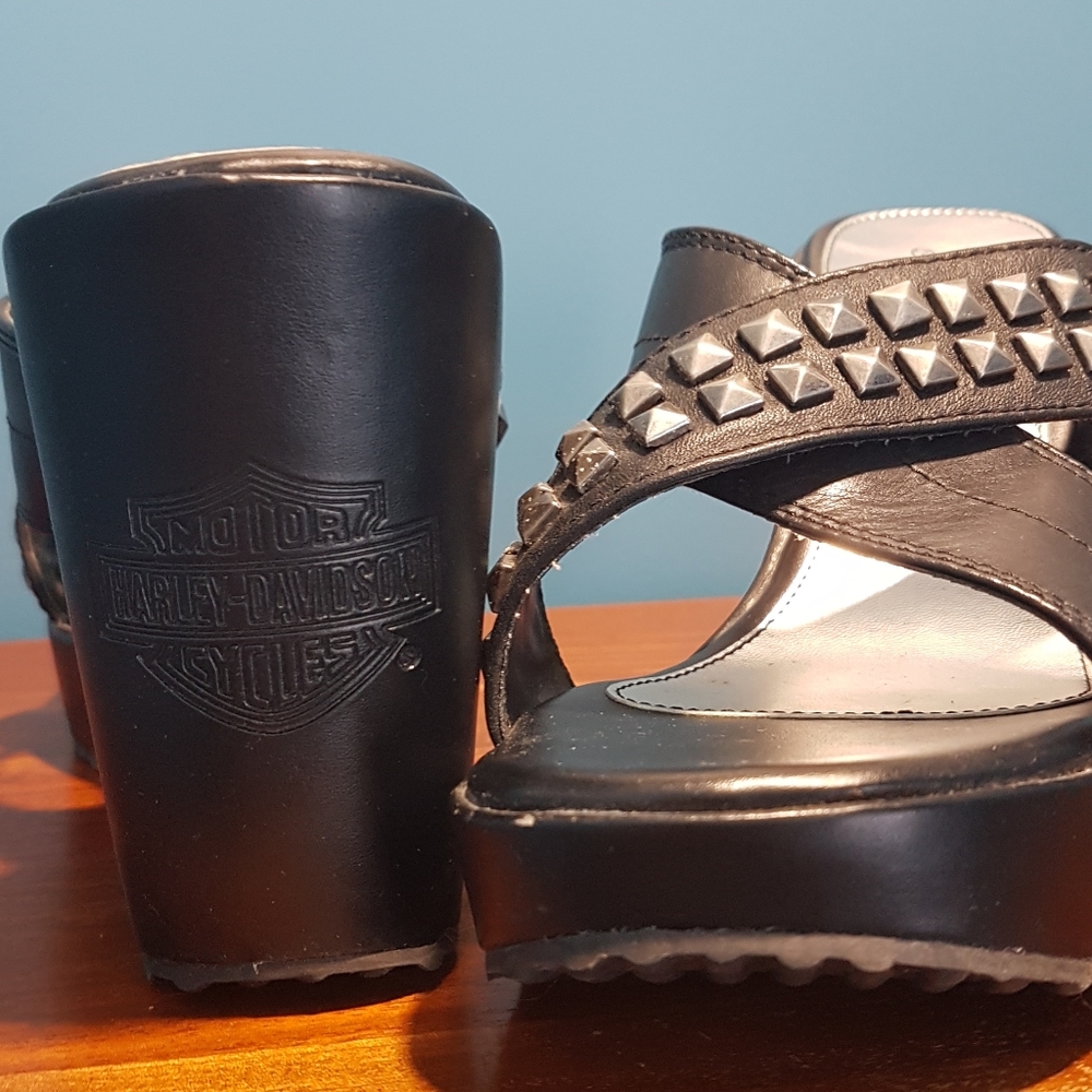Harley Davidson studded high heeled sandals